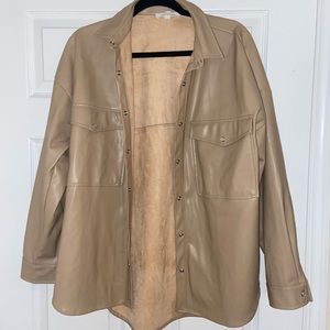 12th Tribe Nude Vegan Leather Shacket